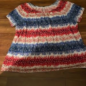 Red white and blue tee